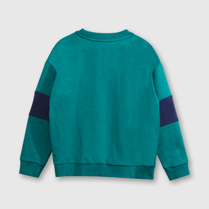 Polerón Verde Hombro Caído de polycotton Estampado para Niño