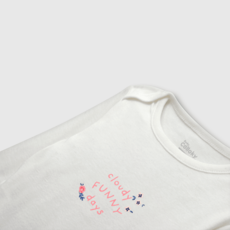 Conjunto Body para Bebé de polycotton Rosado con Estampa de Flores