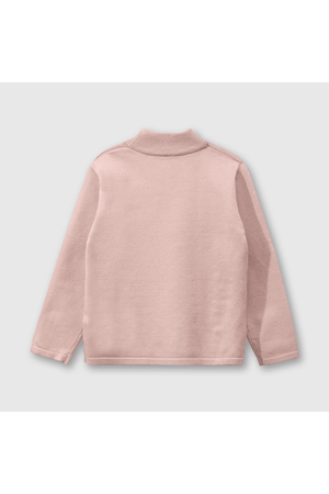 Sweater Rosado de Algodón Suavizado y Tejido para Bebé