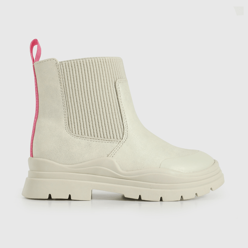Bootie Caminante de Niña Blanco Caña Media con Cierre
