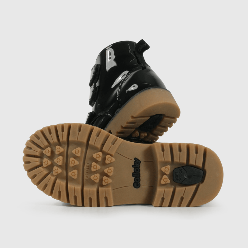 Bootie de Niña Negra Caña Media con Velcro