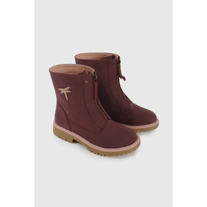 Bootie de Niña Rojo Caña media con Cierre