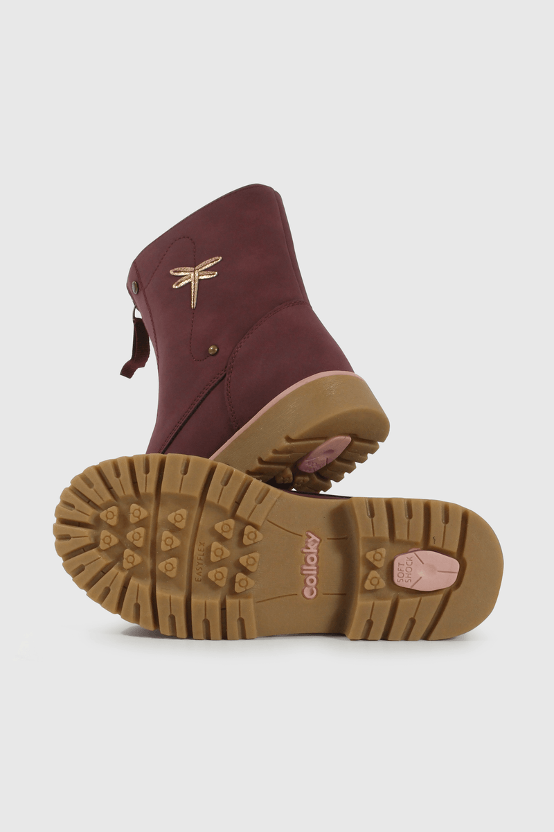 Bootie de Niña Rojo Caña media con Cierre