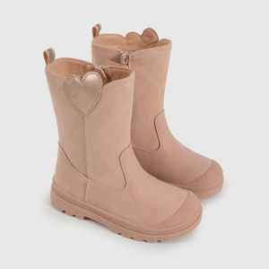 Bota Caminante de Niña Rosado Caña Alta con Cierre