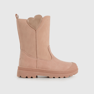 Bota Caminante de Niña Rosado Caña Alta con Cierre