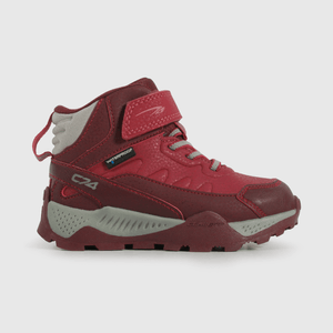 Botín Outdoor Caminante Caña Alta de Niña Rojo Velcro y Cordón