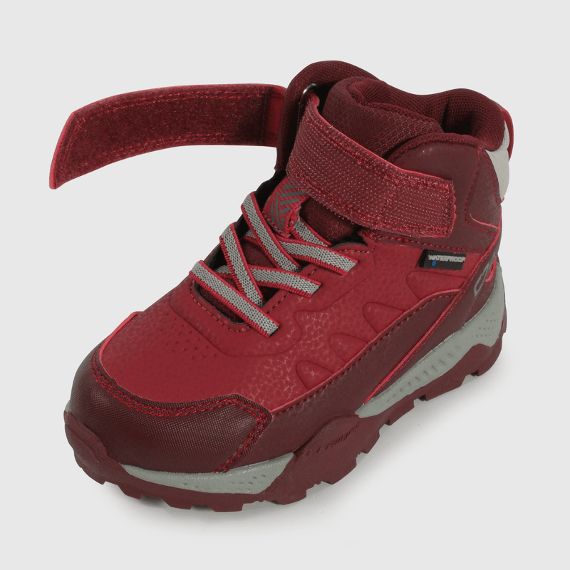 Botín Outdoor Caminante Caña Alta de Niña Rojo Velcro y Cordón