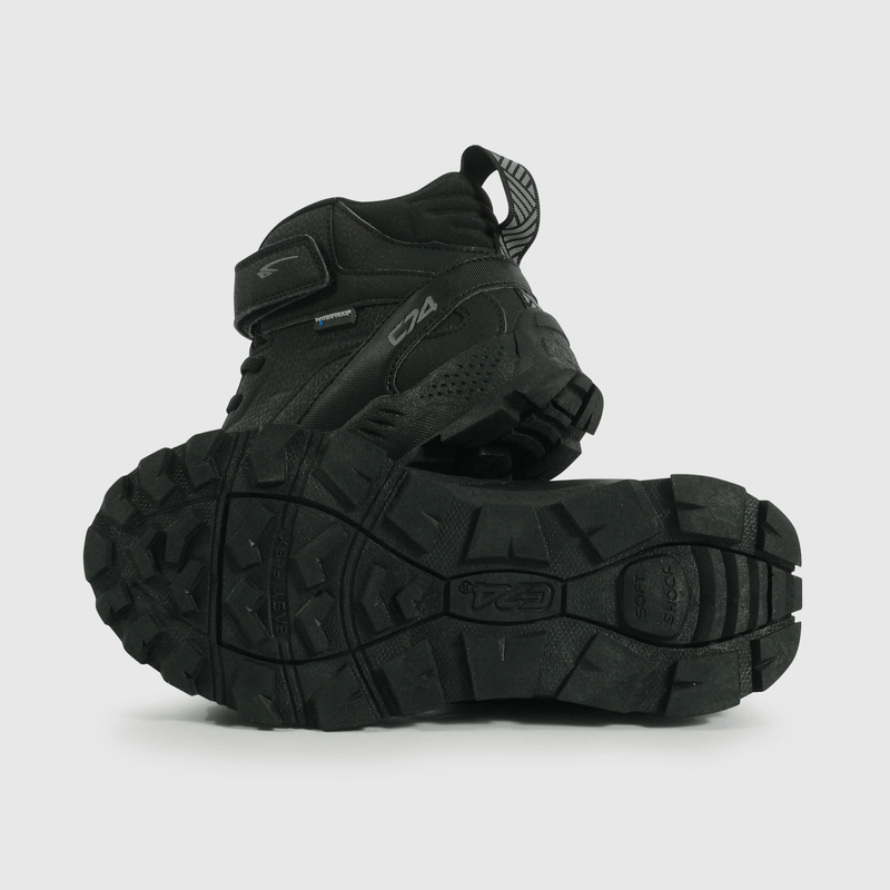 Botín Outdoor de Niño Negro Caña Anta con Velcro y Cordón