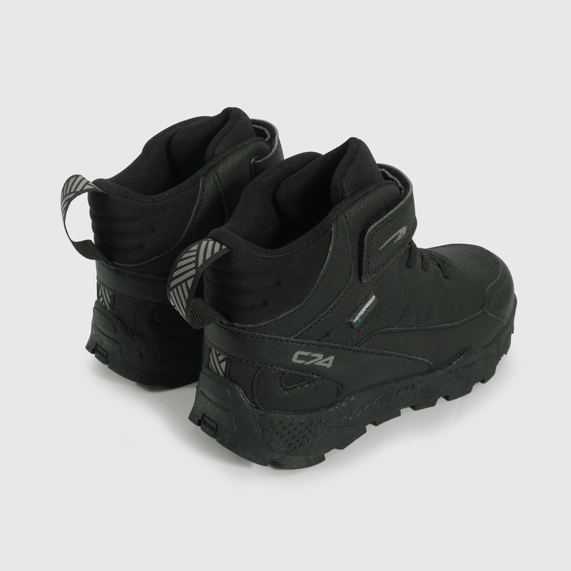 Botín Outdoor de Niño Negro Caña Anta con Velcro y Cordón