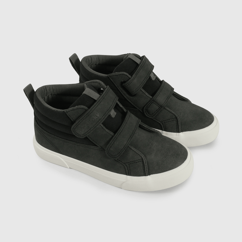 Zapatilla de Niño Negra Caña Media con Velcro