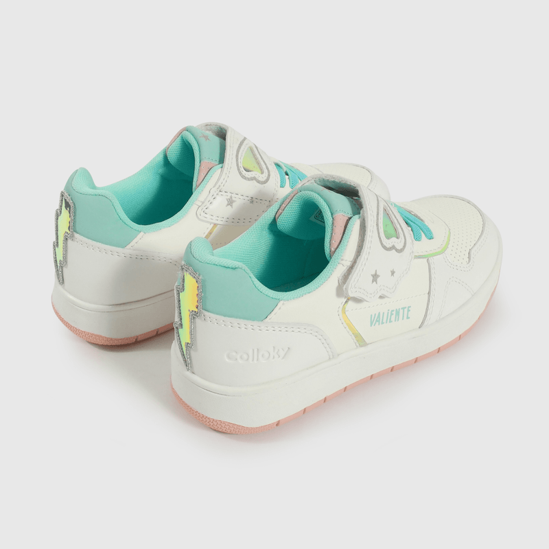 Zapatilla Lifestyle de Niña Blanco Caña Baja con Velcro y Cordón