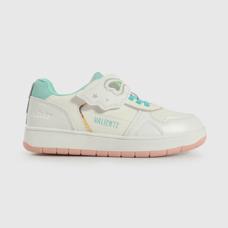 Zapatilla Lifestyle de Niña Blanco Caña Baja con Velcro y Cordón