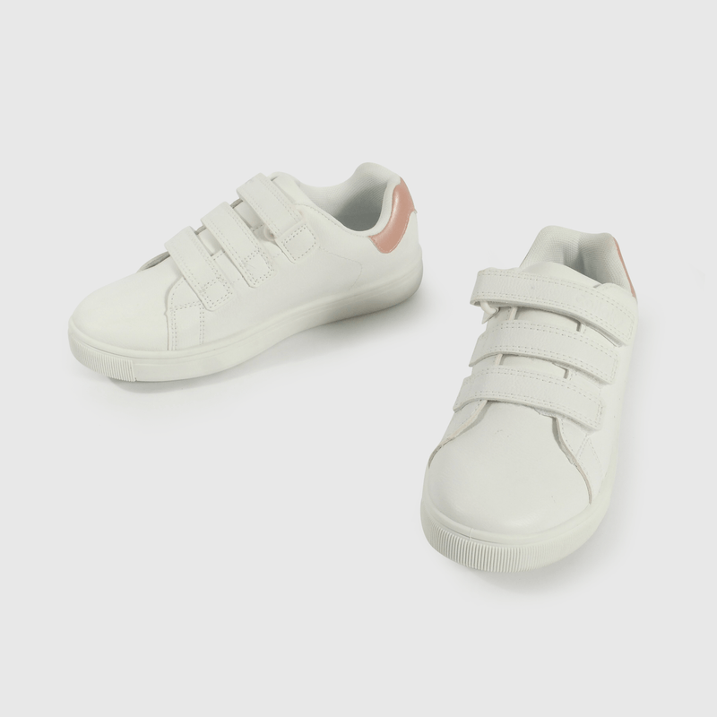 Zapatilla Lifestyle de Niña Blanco Caña Baja con Velcro