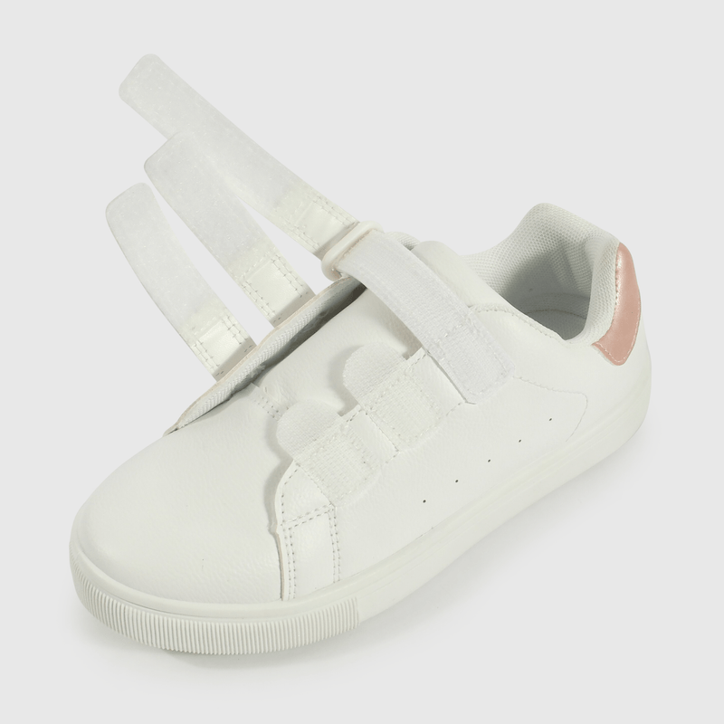Zapatilla Lifestyle de Niña Blanco Caña Baja con Velcro