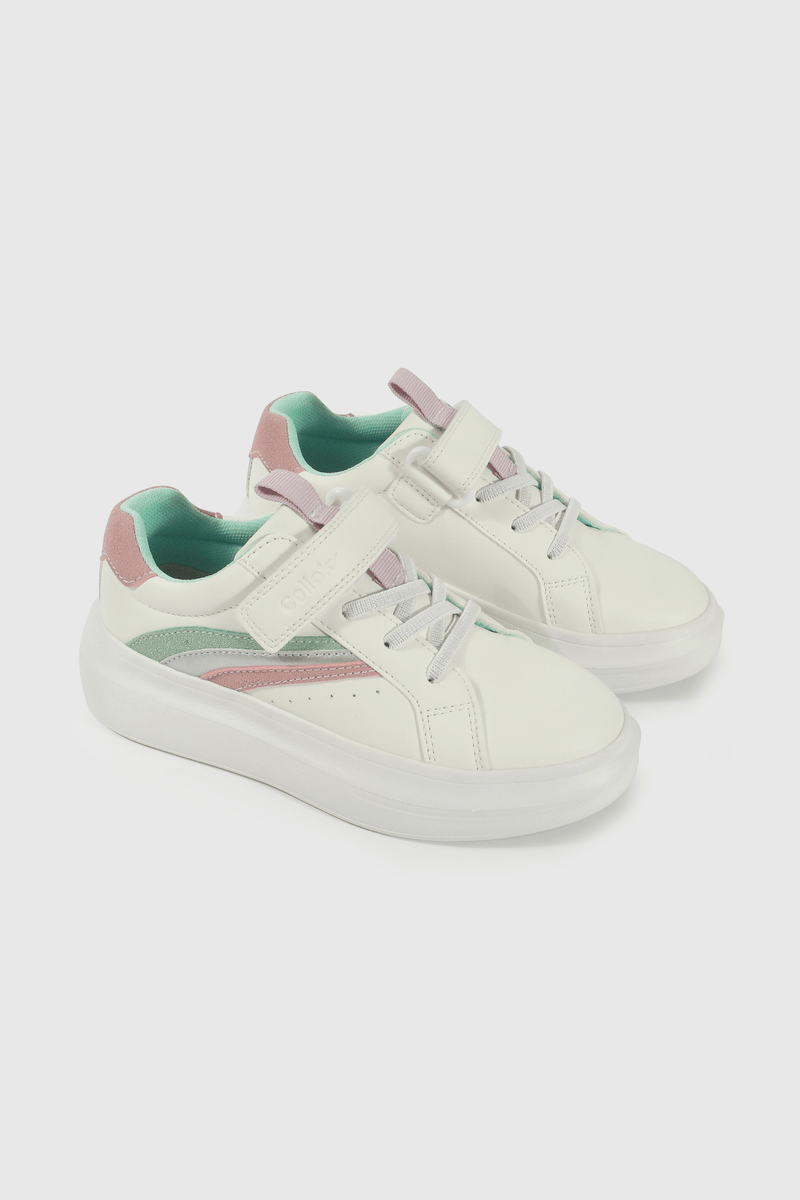 Zapatilla Colloky Lifestyle de Niña Blanco Caña Baja Velcro + Cordón