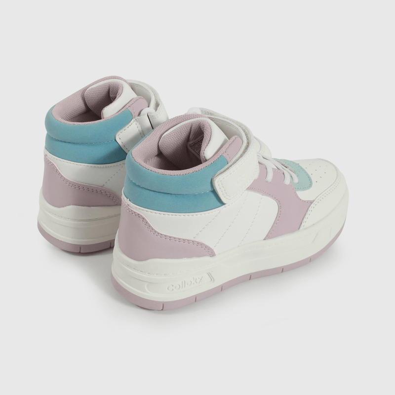 Zapatilla Lifestyle de Niña Multicolor Caña Media con Velcro y Cordón