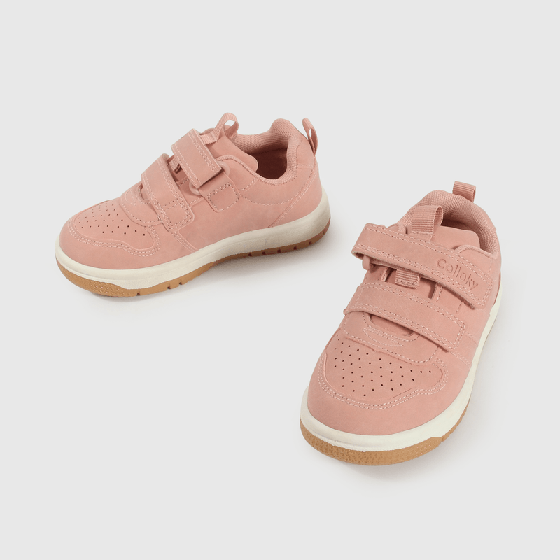 Zapatilla Caminante Lifestyle de Niña Rosado Caña Baja con Velcro