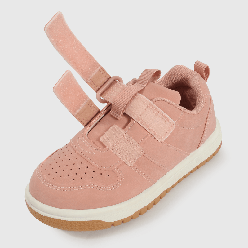 Zapatilla Caminante Lifestyle de Niña Rosado Caña Baja con Velcro