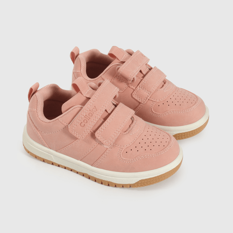 Zapatilla Caminante Lifestyle de Niña Rosado Caña Baja con Velcro