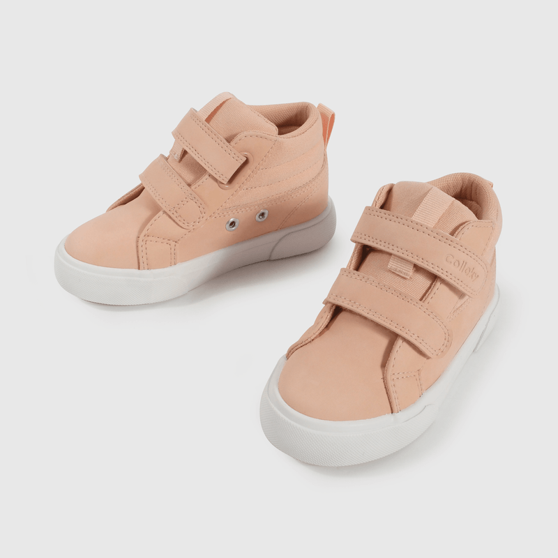 Zapatilla Caminante  Lifestyle de Niña Rosado Caña Media con Velcro