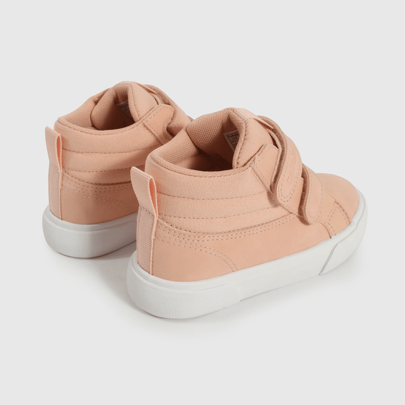 Zapatilla Caminante  Lifestyle de Niña Rosado Caña Media con Velcro