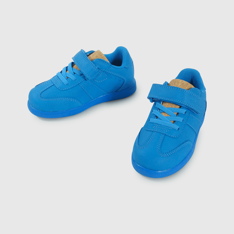 Zapatilla Caminante Lifestyle de Niño Azul Caña Baja Velcro y Cordón