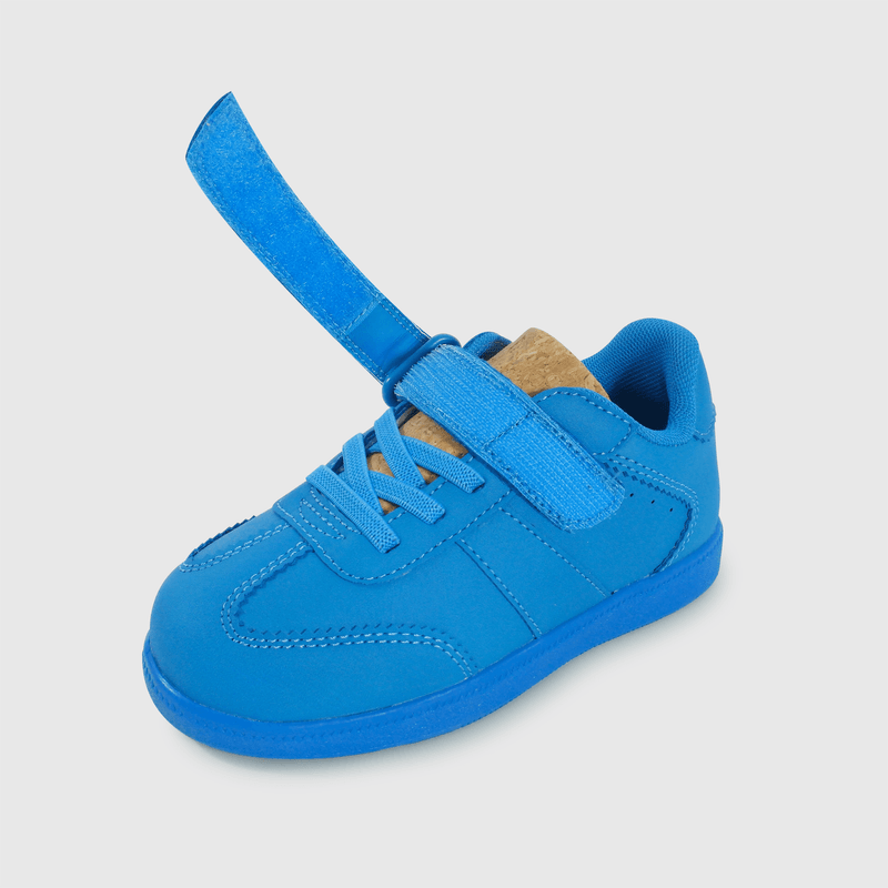Zapatilla Caminante Lifestyle de Niño Azul Caña Baja Velcro y Cordón