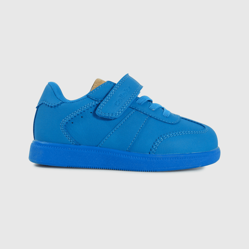 Zapatilla Caminante Lifestyle de Niño Azul Caña Baja Velcro y Cordón