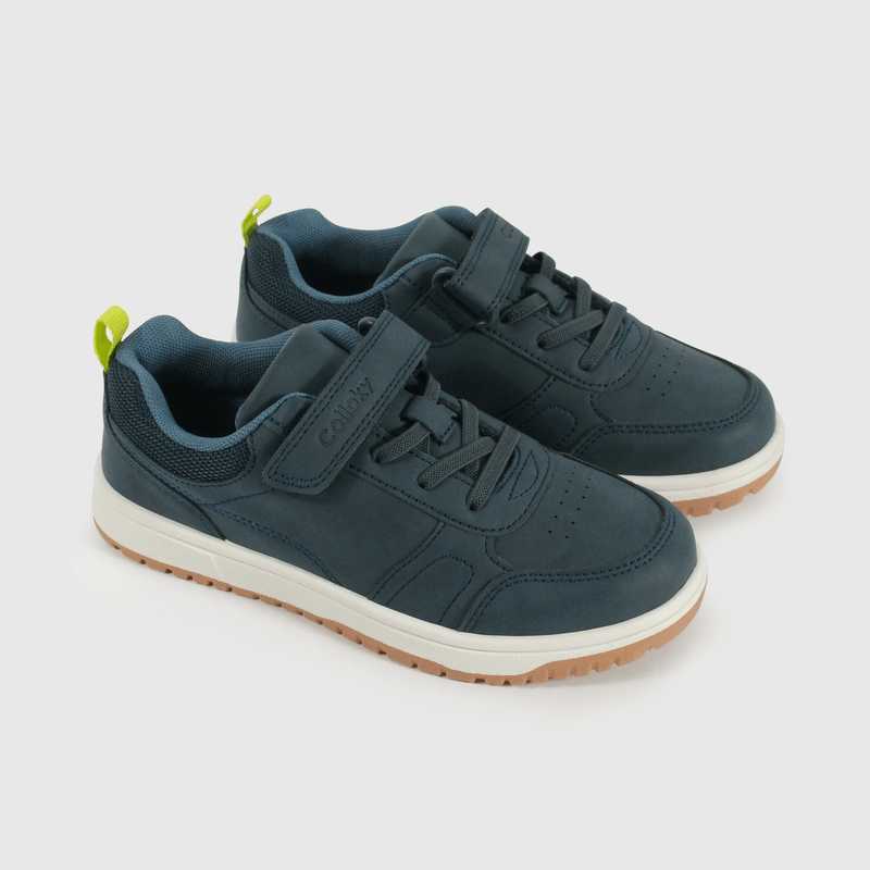 Zapatilla Lifestyle de Niño Azul Caña Baja con Velcro y Cordón