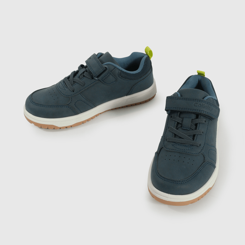 Zapatilla Lifestyle de Niño Azul Caña Baja con Velcro y Cordón