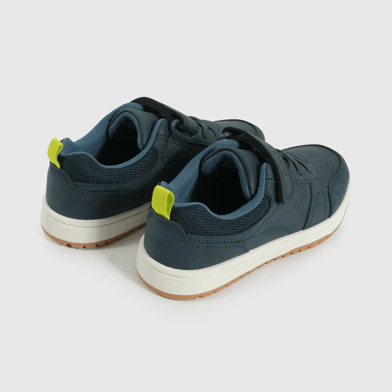 Zapatilla Lifestyle de Niño Azul Caña Baja con Velcro y Cordón