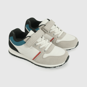 Zapatilla Lifestyle de Niño Beige Caña Baja con Velcro y Cordón