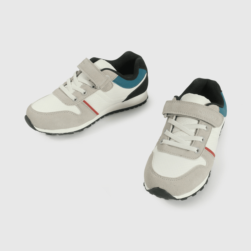 Zapatilla Lifestyle de Niño Beige Caña Baja con Velcro y Cordón