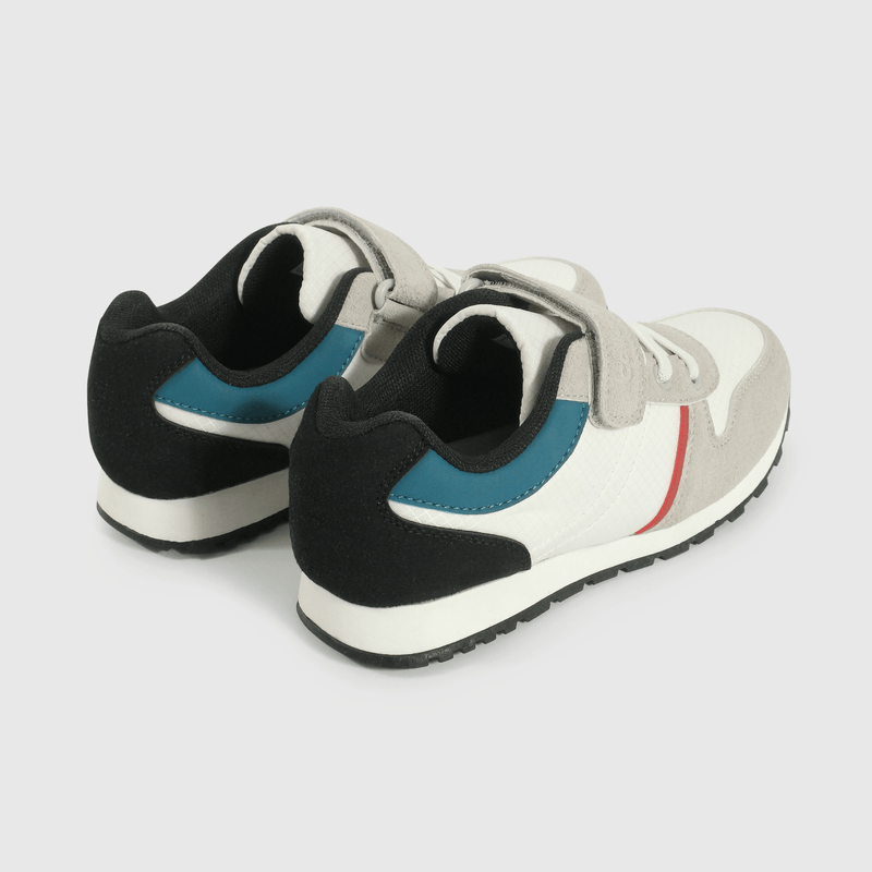 Zapatilla Lifestyle de Niño Beige Caña Baja con Velcro y Cordón