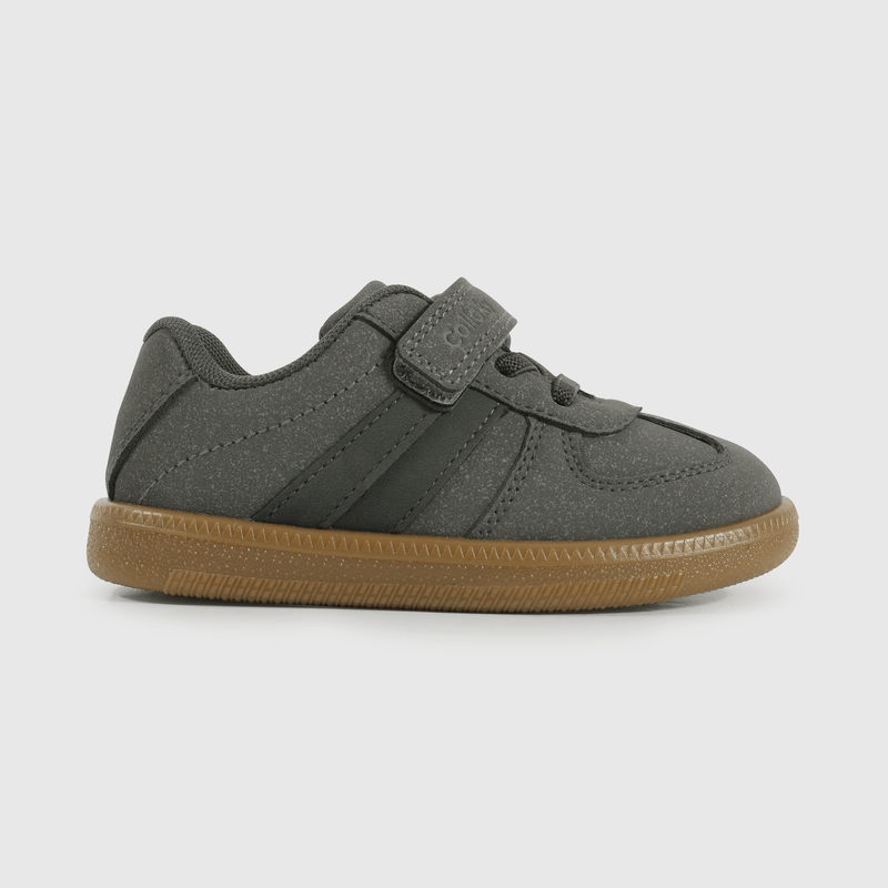 Zapatilla Caminante Lifestyle de Niño Gris Caña Baja Velcro y Cordón