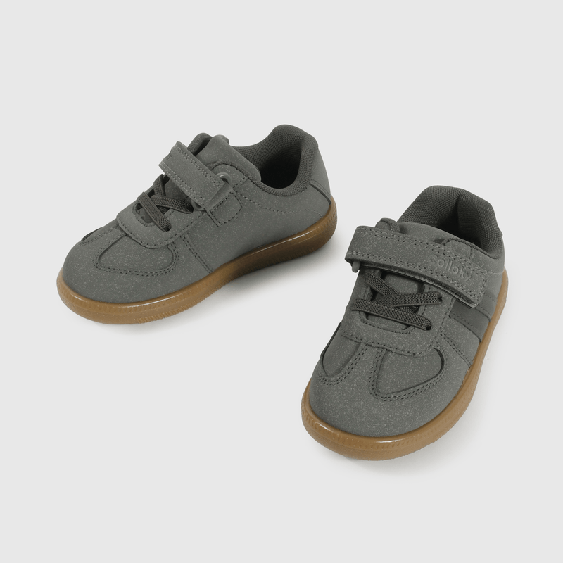 Zapatilla Caminante Lifestyle de Niño Gris Caña Baja Velcro y Cordón
