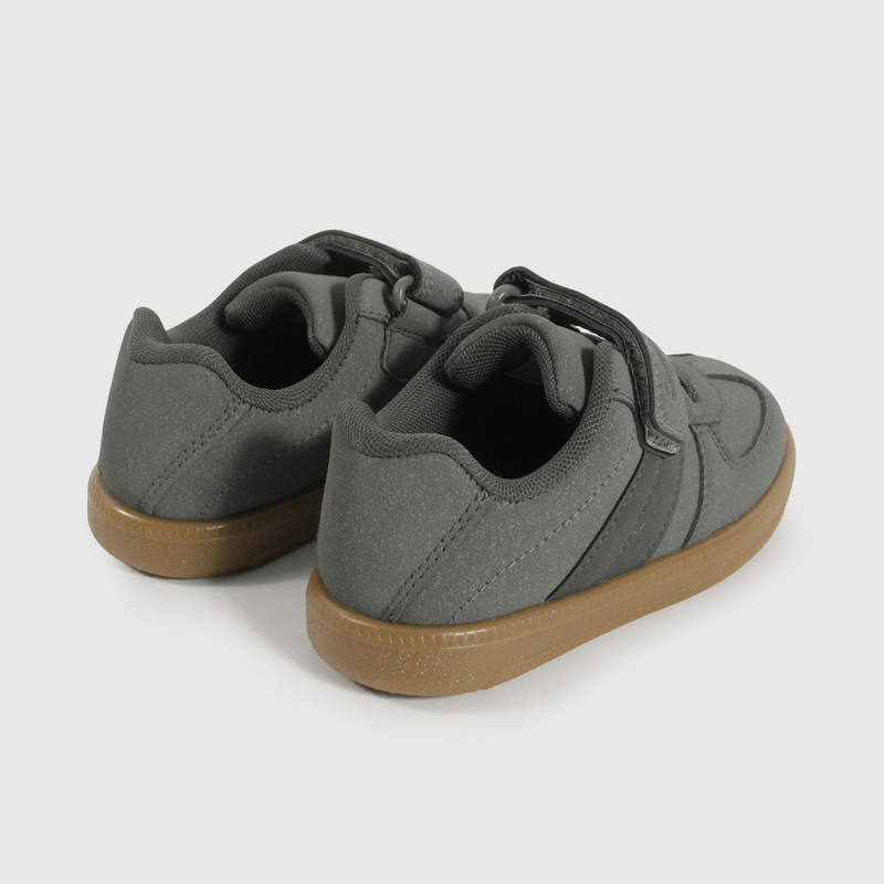 Zapatilla Caminante Lifestyle de Niño Gris Caña Baja Velcro y Cordón