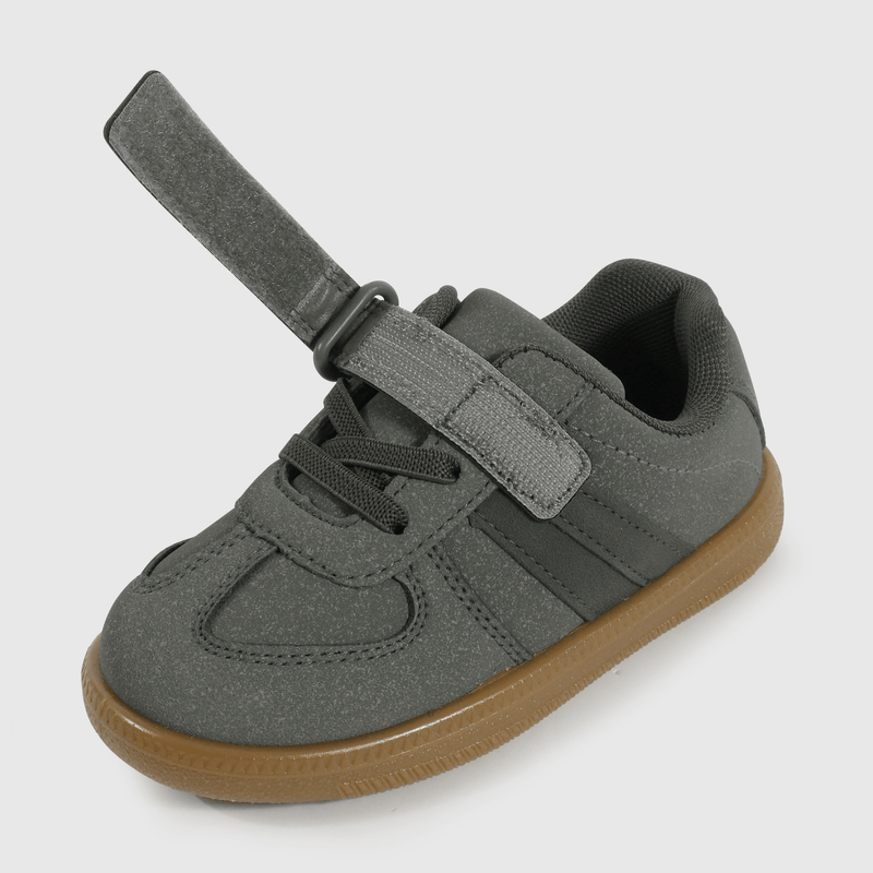 Zapatilla Caminante Lifestyle de Niño Gris Caña Baja Velcro y Cordón