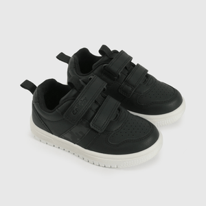 Zapatilla Caminante Lifestyle de Niño Negro Caña Baja con Velcro