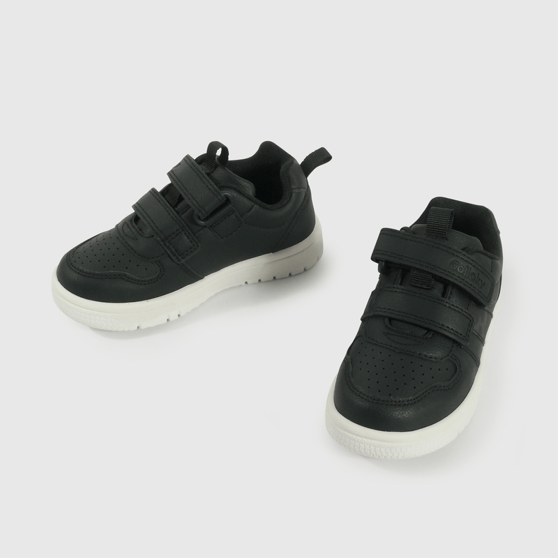 Zapatilla Caminante Lifestyle de Niño Negro Caña Baja con Velcro