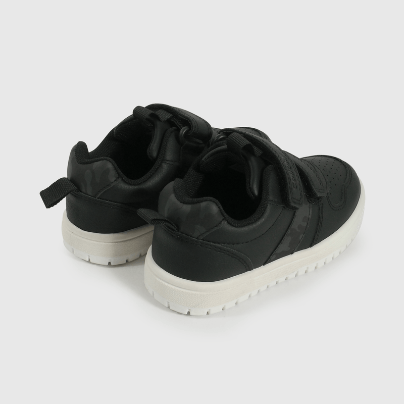 Zapatilla Caminante Lifestyle de Niño Negro Caña Baja con Velcro