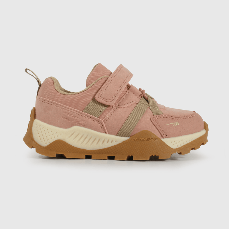 Zapatilla Caminante Outdoor Trekking de Niña Rosado Velcro y Cordón