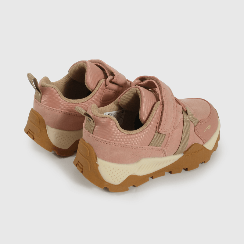Zapatilla Caminante Outdoor Trekking de Niña Rosado Velcro y Cordón