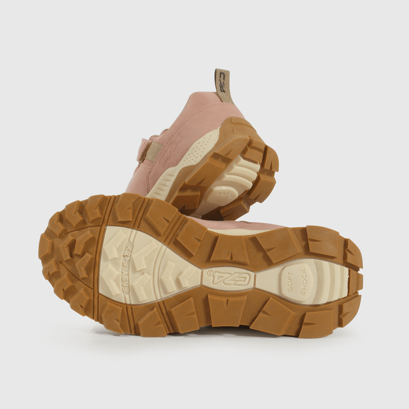Zapatilla Outdoor de Niña Rosado Caña Baja con Velcro y Cordón