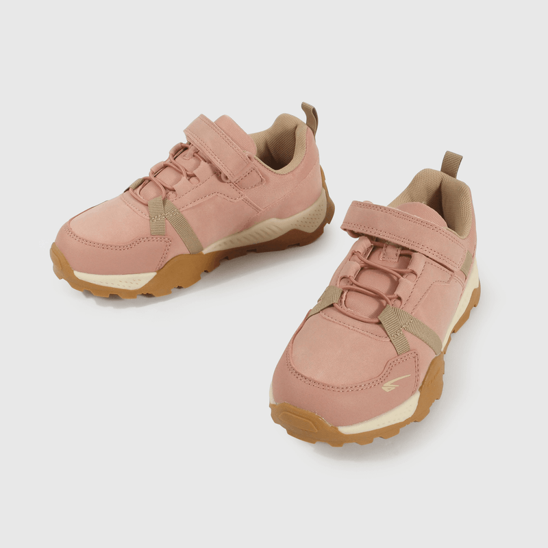 Zapatilla Outdoor de Niña Rosado Caña Baja con Velcro y Cordón