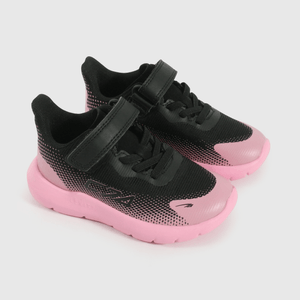 Zapatilla Caminante Sport de Niña Negro Caña Baja Velcro y Cordón