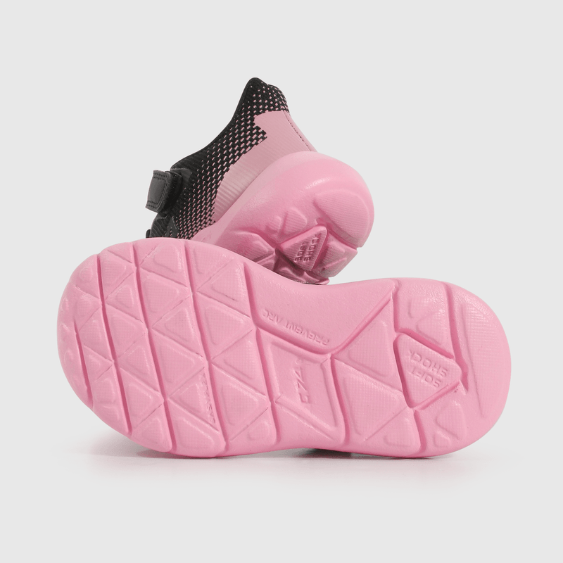 Zapatilla Caminante Sport de Niña Negro Caña Baja Velcro y Cordón