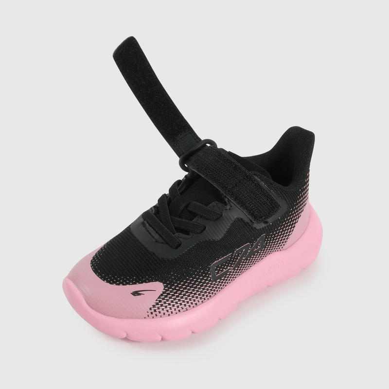 Zapatilla Caminante Sport de Niña Negro Caña Baja Velcro y Cordón