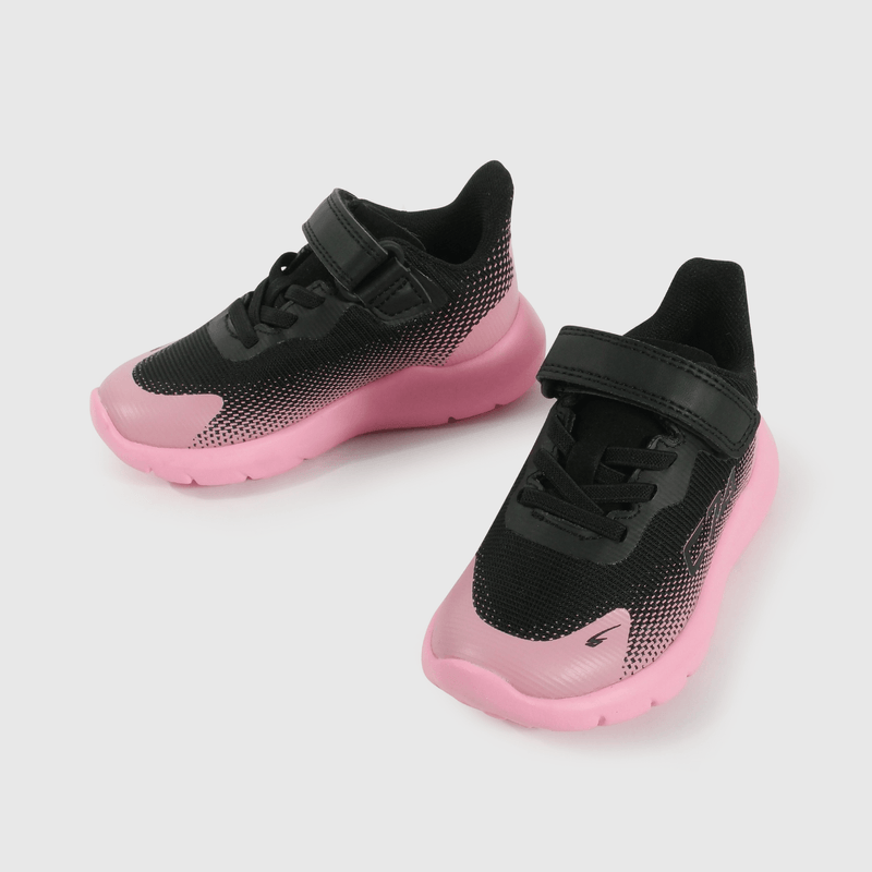 Zapatilla Caminante Sport de Niña Negro Caña Baja Velcro y Cordón