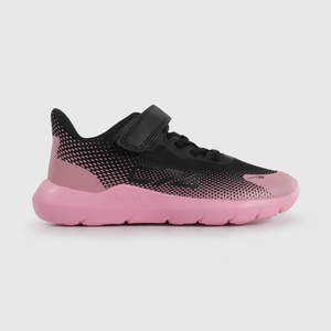 Zapatilla Sport de Niña Negro Caña Baja con Velcro y Cordón